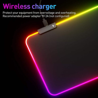 Wireless RGB Gaming Mouse Pad Customized Printing Waterproof Soft Mouse Pad Equipped with LED