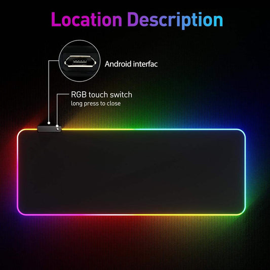 Wireless RGB Gaming Mouse Pad Customized Printing Waterproof Soft Mouse Pad Equipped with LED