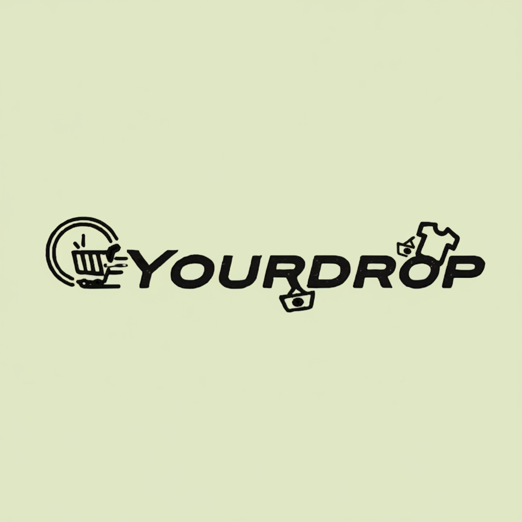 Logo of 'YourDrop' with icons and text on a white background